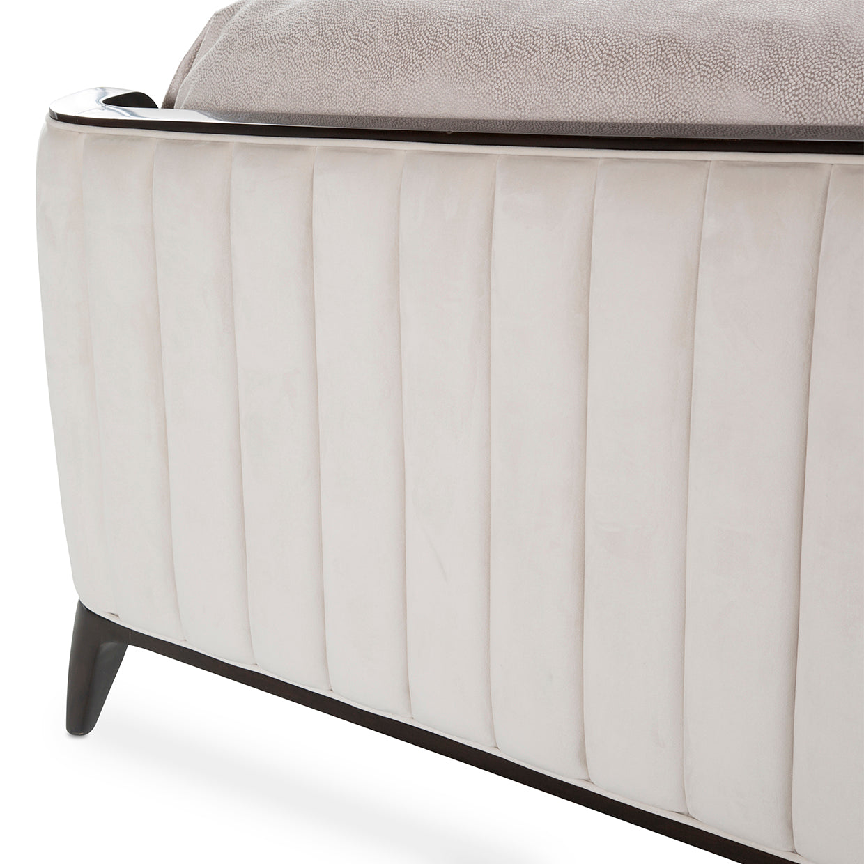 Paris Chic Queen Channel Tufted Panel Bed - Ivory/Espresso
