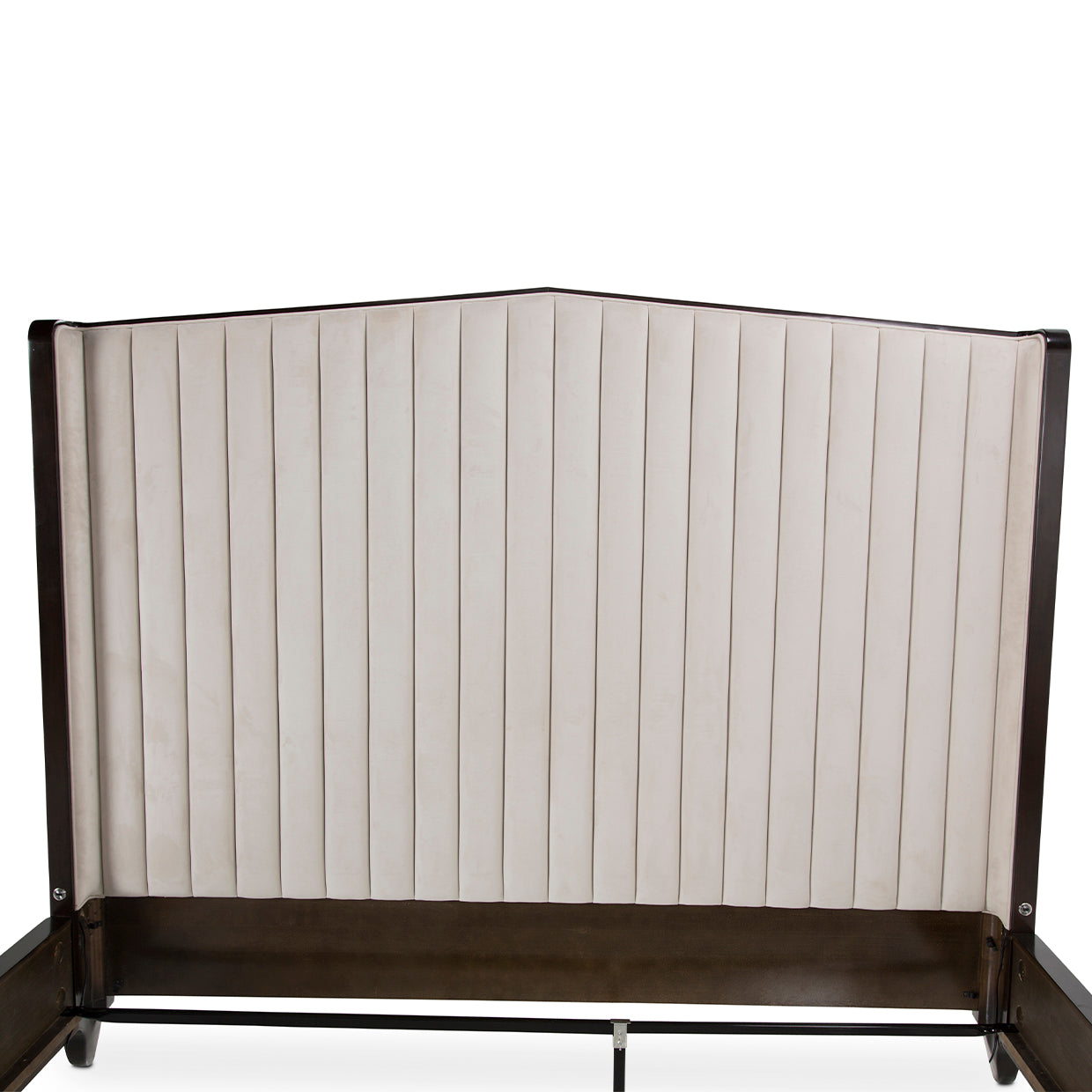 Paris Chic Queen Channel Tufted Panel Bed - Ivory/Espresso