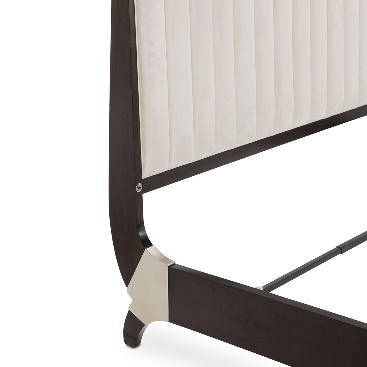 Paris Chic Eastern King Tufted Sleigh Bed - Doeskin/Espresso