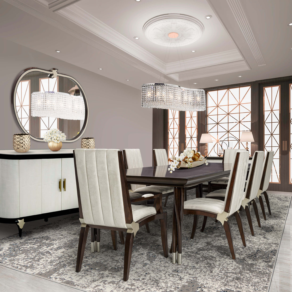 Paris Chic Sideboard with Mirror - Espresso