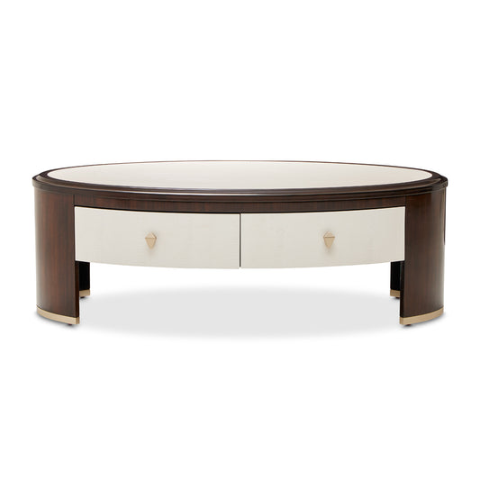 Paris Chic Oval Cocktail Table - Espresso