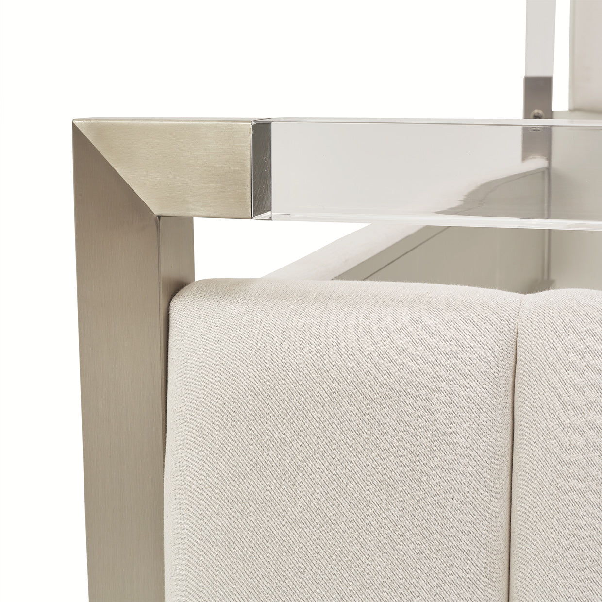 Penthouse Queen Short Panel Bed - Frosted Linen/Ash Gray