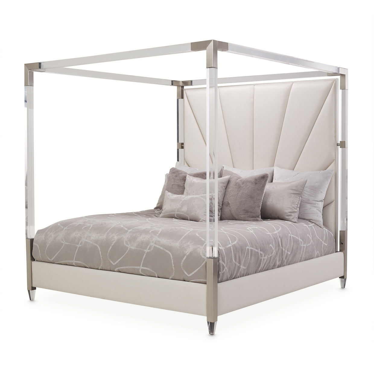 Penthouse Eastern King Canopy Bed - Ash Gray
