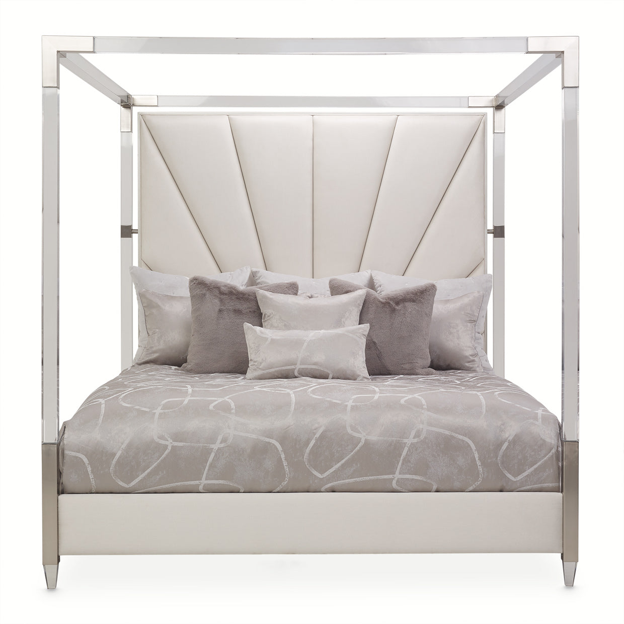 Penthouse Eastern King Canopy Bed - Ash Gray