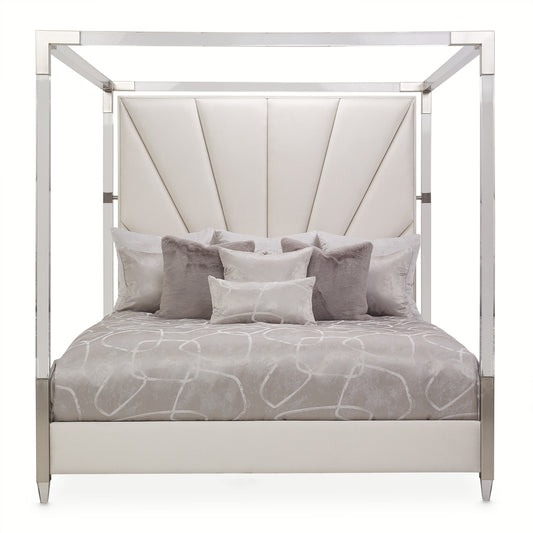 Penthouse Eastern King Canopy Bed - Ash Gray
