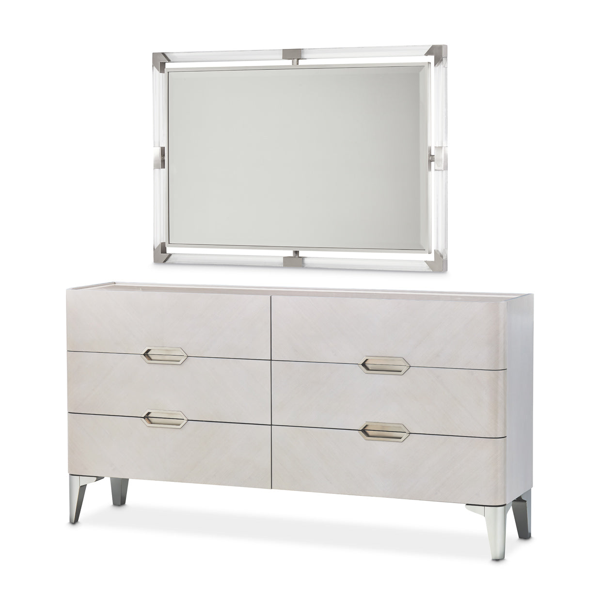 Penthouse Dresser & Mirror Set - Ash Gray