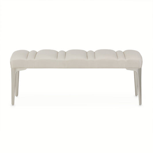 Penthouse Accent Bench - Frosted Linen/Ash Gray