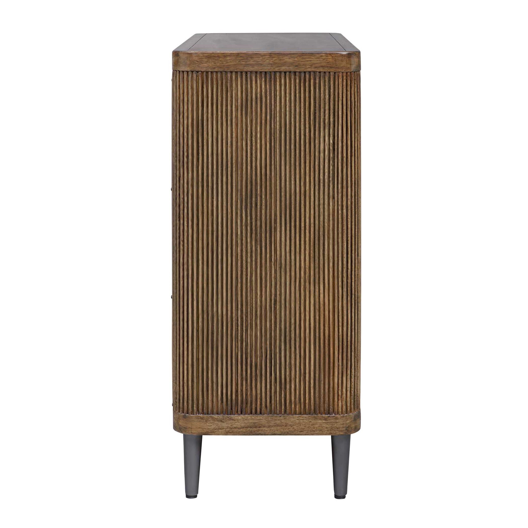 Pinstripe - 2 Door Cabinet - Dark Brown