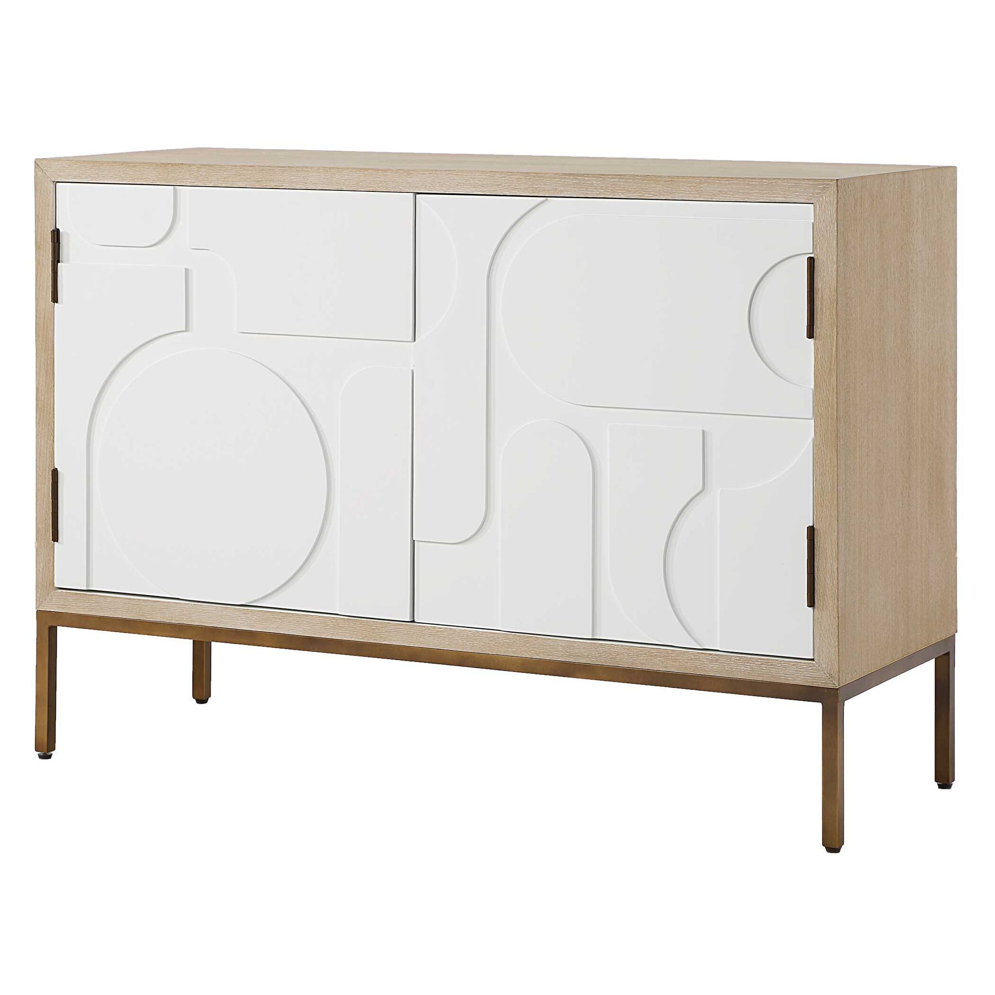 Weimar - 2 Door Cabinet - White / Woodtone