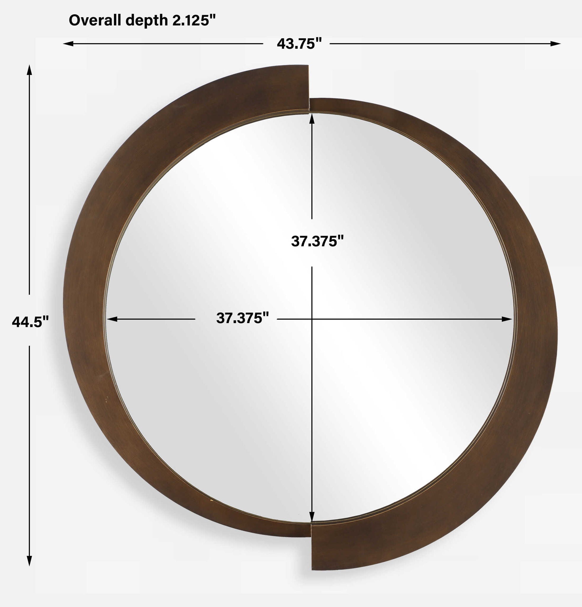 Reverse - Round Mirror - Dark Brown