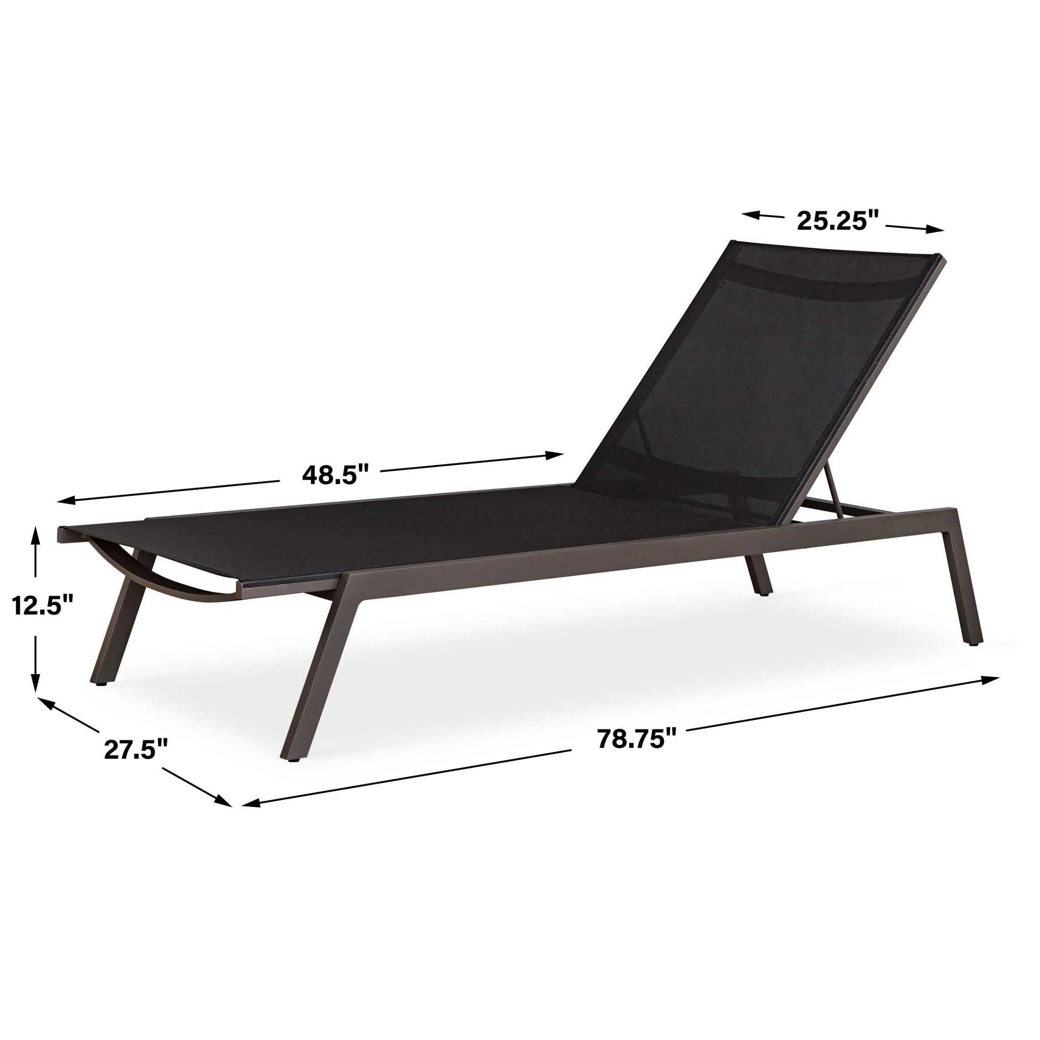 Bea - Outdoor Pool Chaise - Black