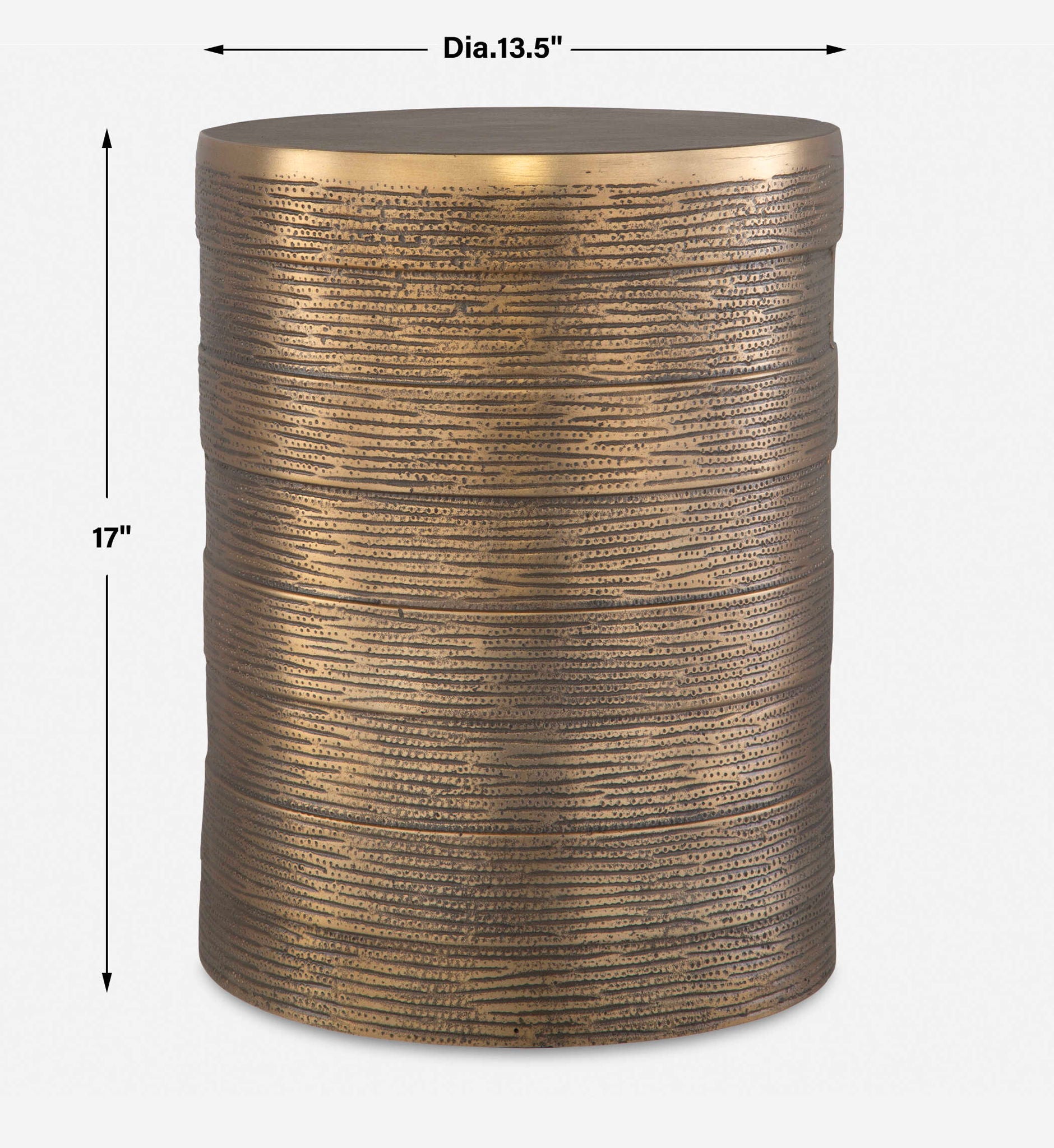 Odin - Antique Brass Accent Table - Bronze