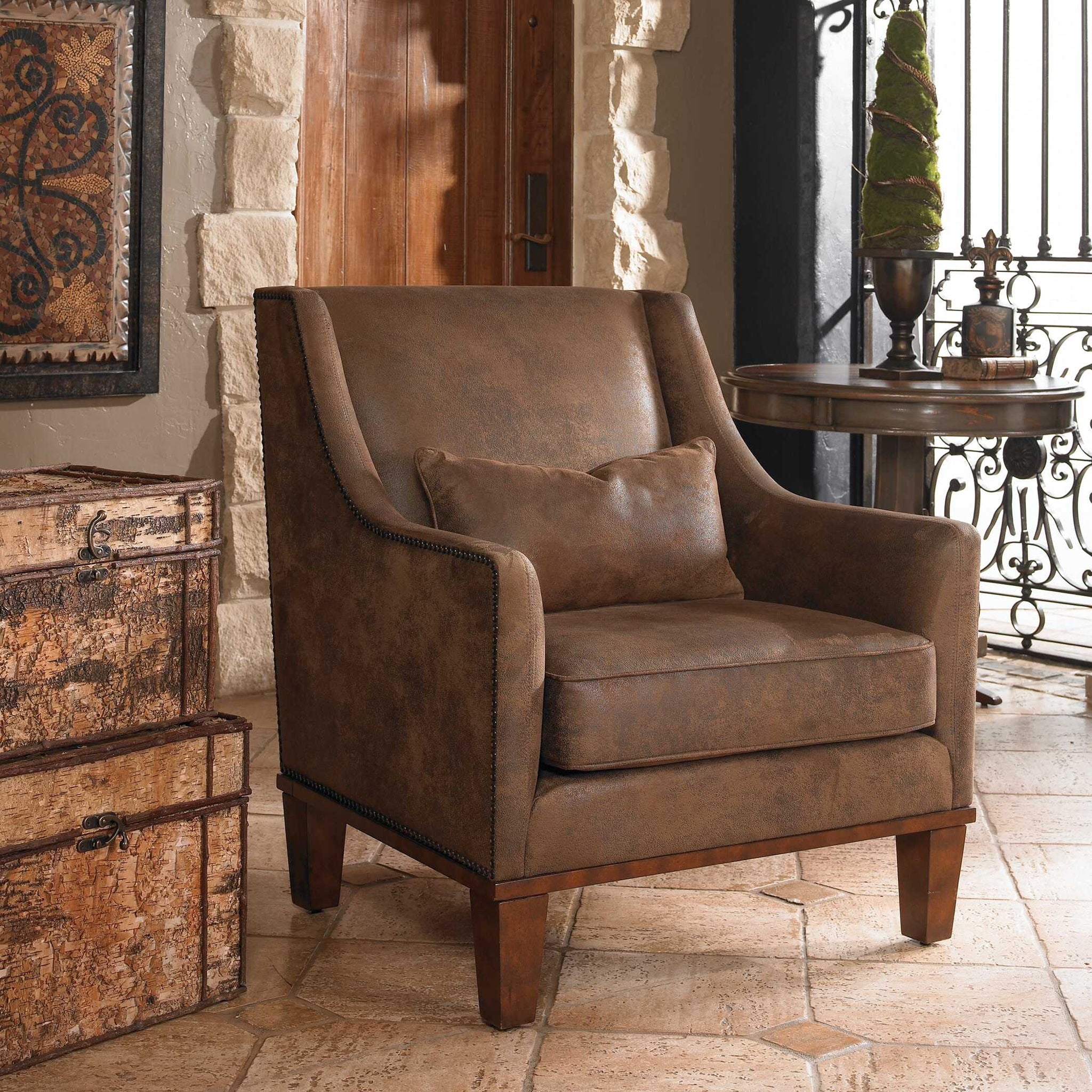 Clay - Leather Armchair - Dark Brown