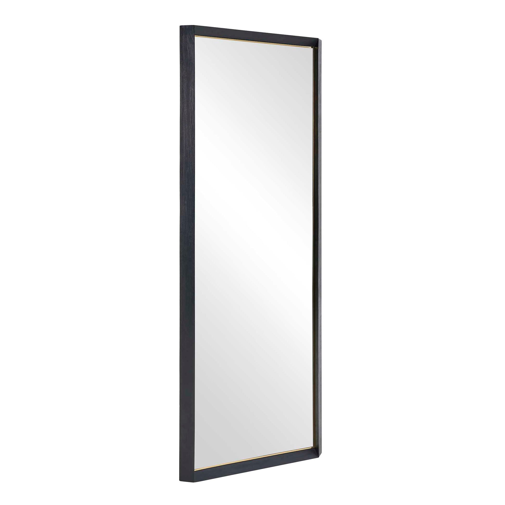 Stenton - Tall Wooden Mirror - Black