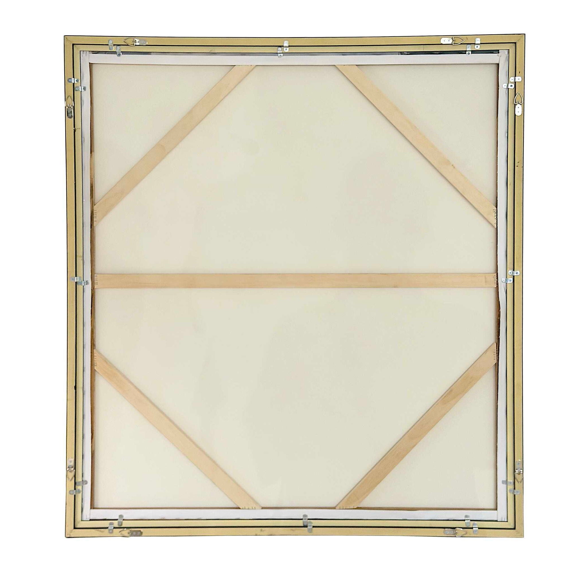 Green Fields - Framed Abstract Canvas - Black / Blue / Green / Orange / White / Yellow