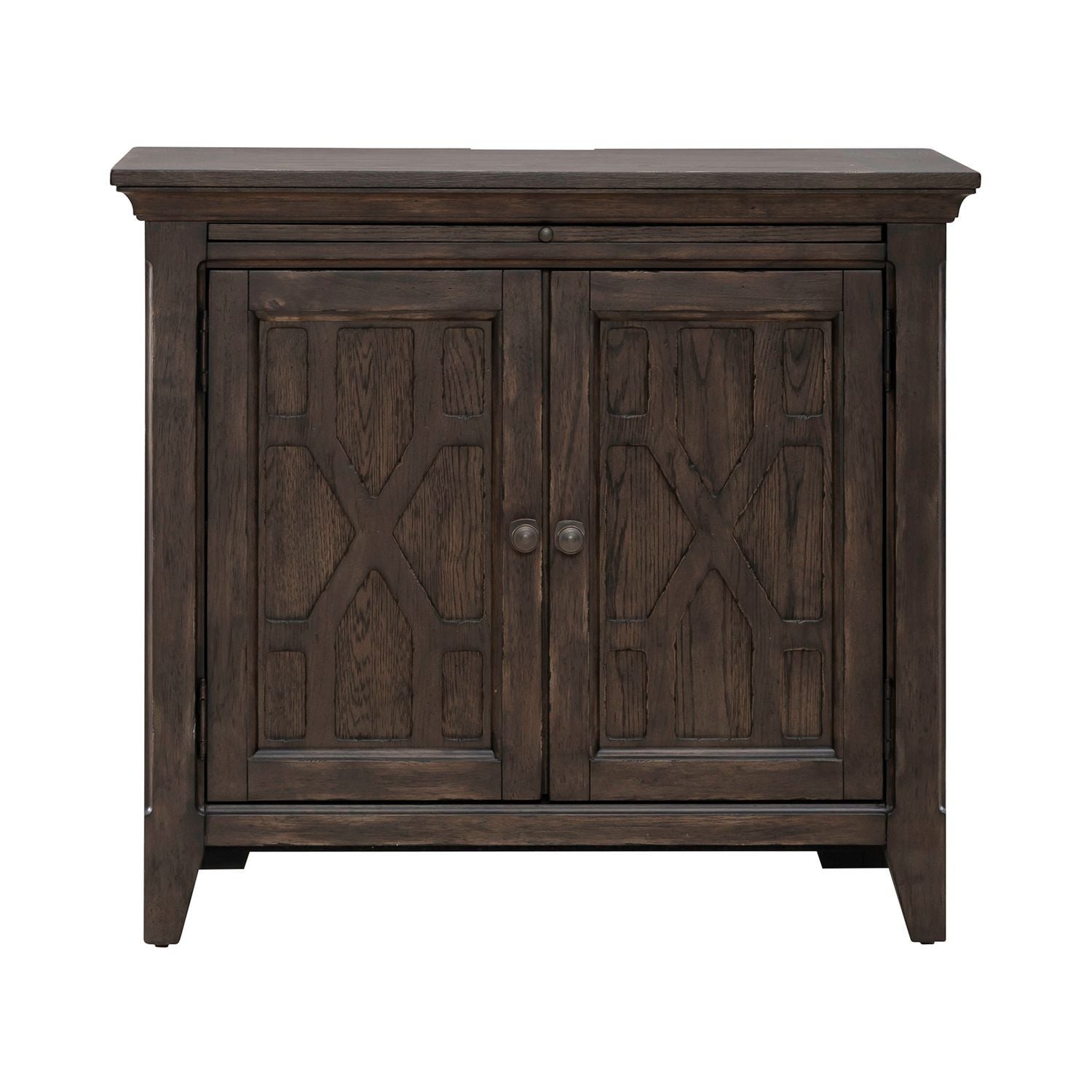 Paradise Valley - 2 Door Bedside Chest With Charging Station - Dark Brown