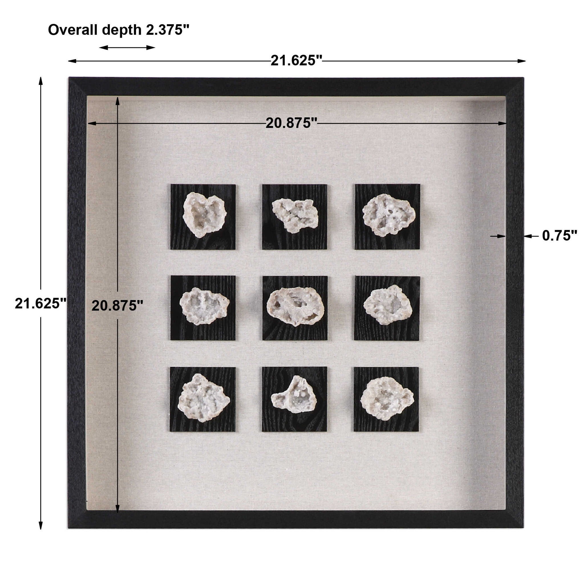 Geode - Linen Shadow Box - Black