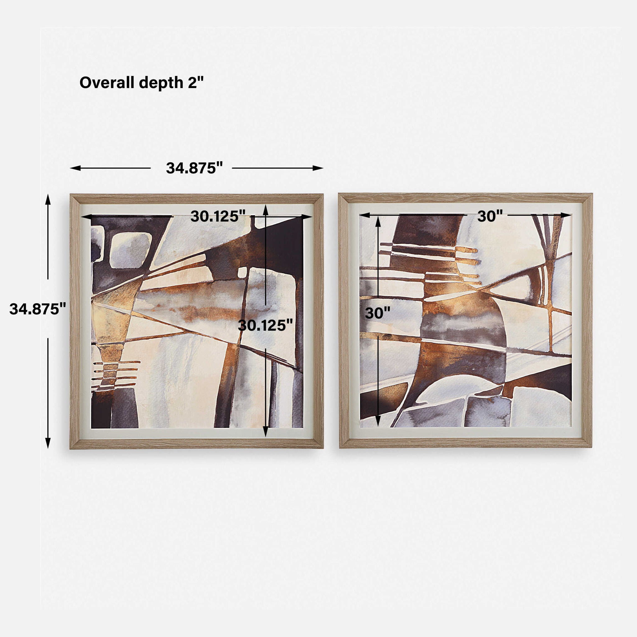 Vetrina - Framed Abstract Prints (Set of 2) - Gray