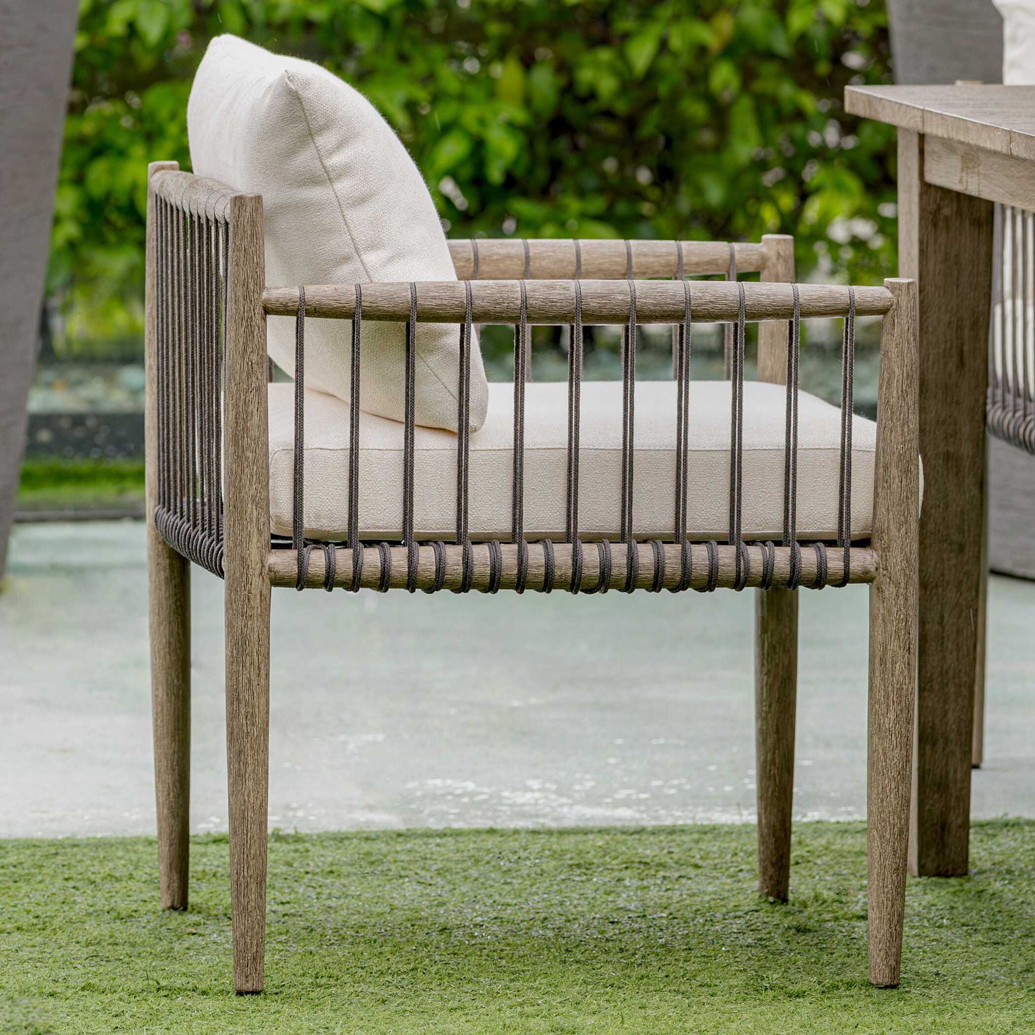 Borneo - Outdoor Dining Chair - White / Dark Gray