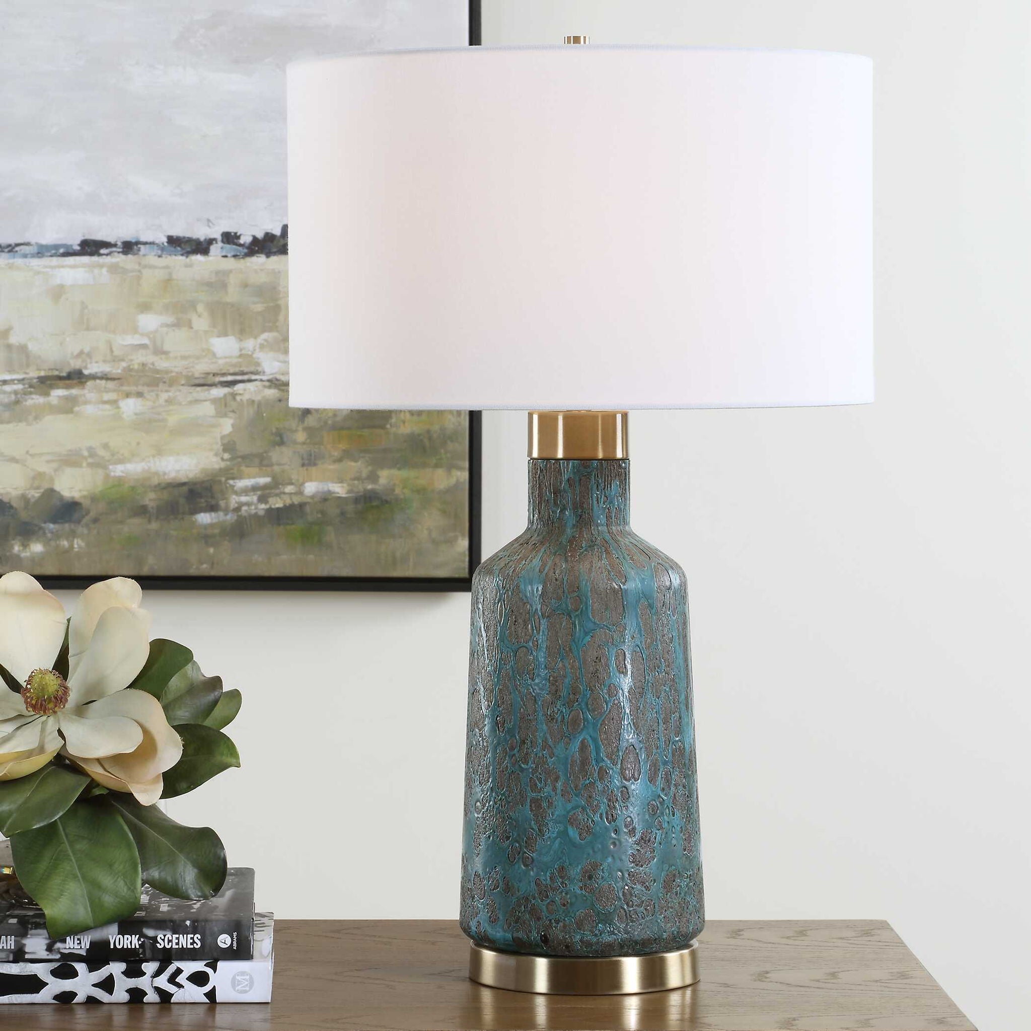 Dauphine - Cracked Table Lamp - Teal