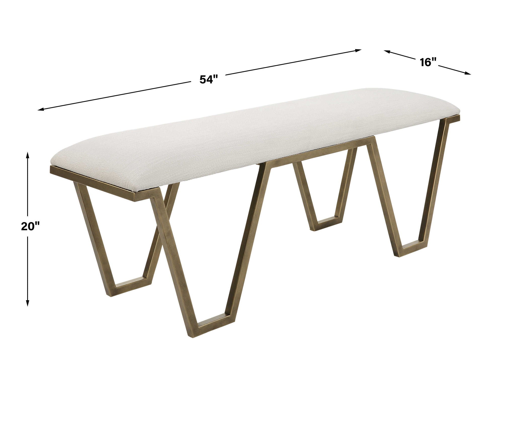 Farrah - Geometric Bench - White