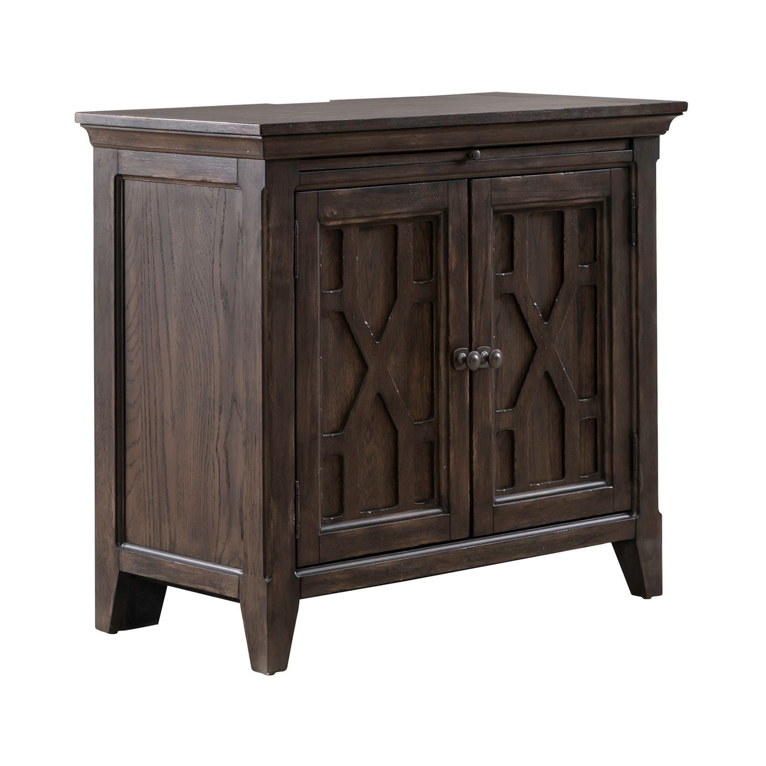 Paradise Valley - 2 Door Bedside Chest With Charging Station - Dark Brown