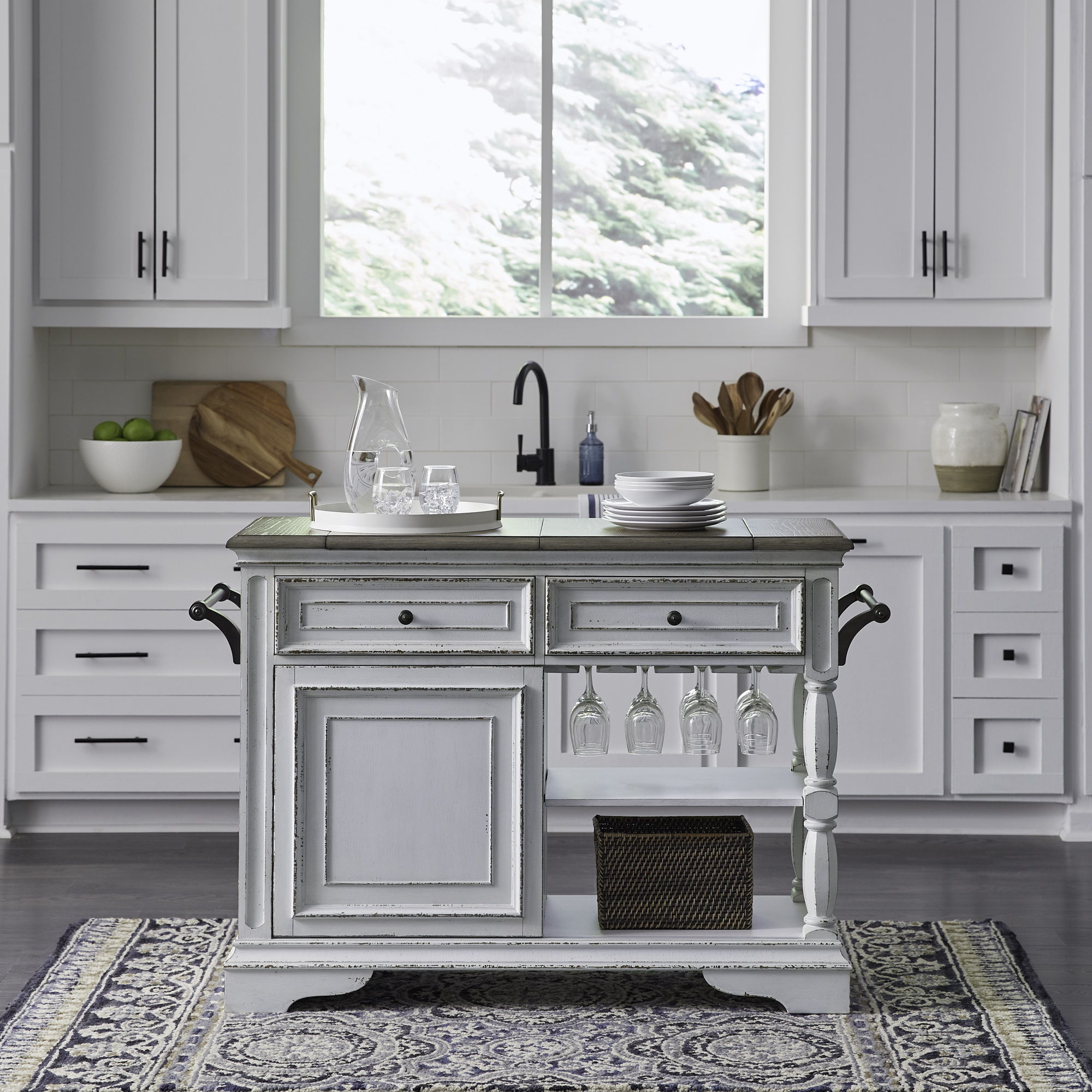 Magnolia Manor - Bar Cart - White