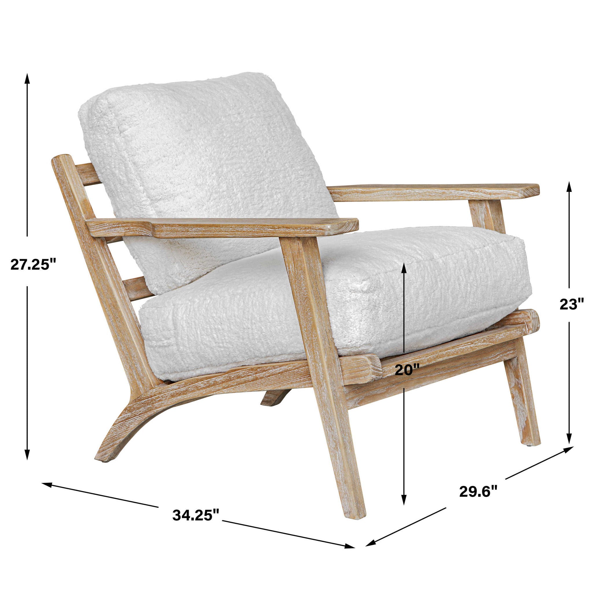 Laid - Back Sheepskin Accent Chair - White