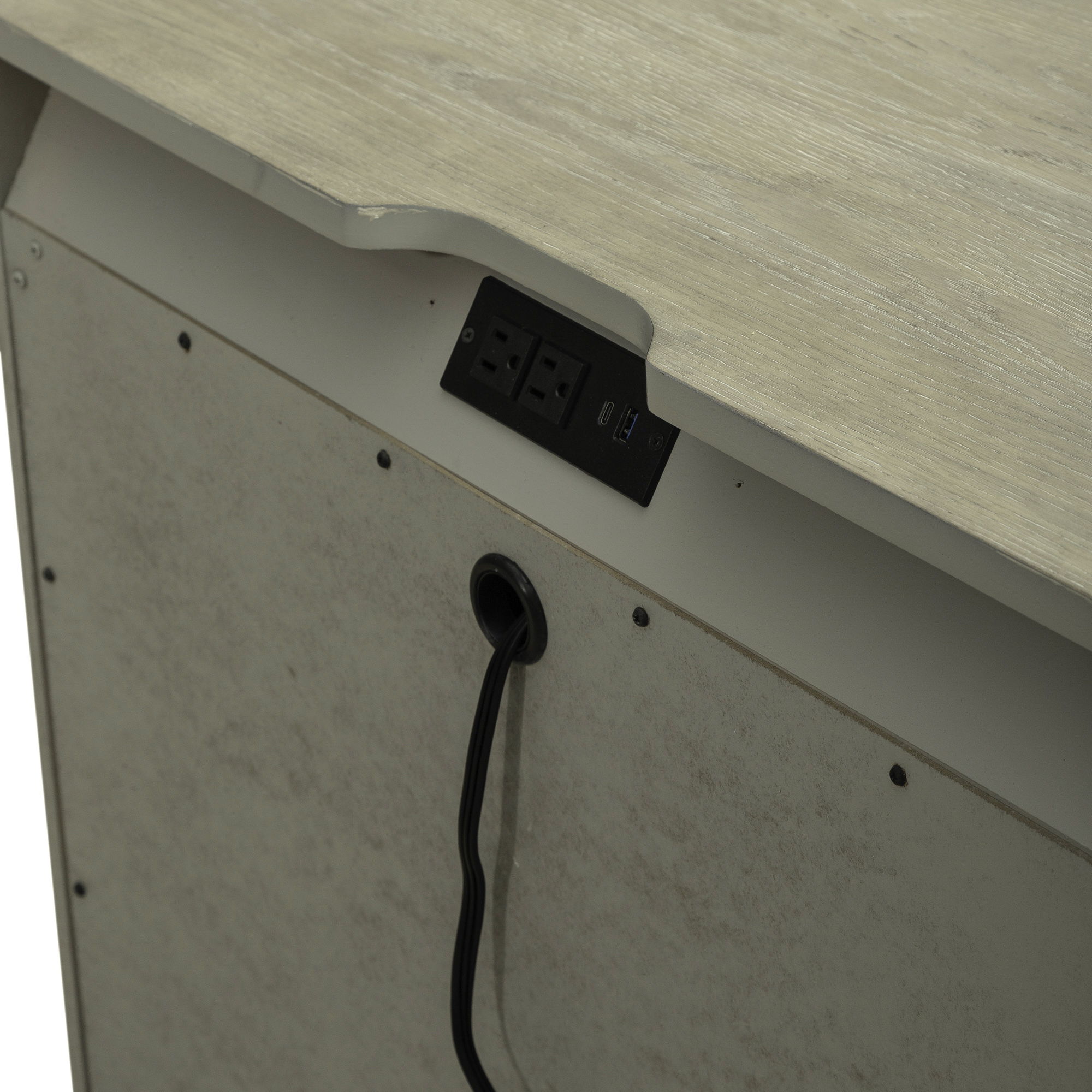 Brentwood - 3 Drawer Nightstand With Charging Station - Sandstone