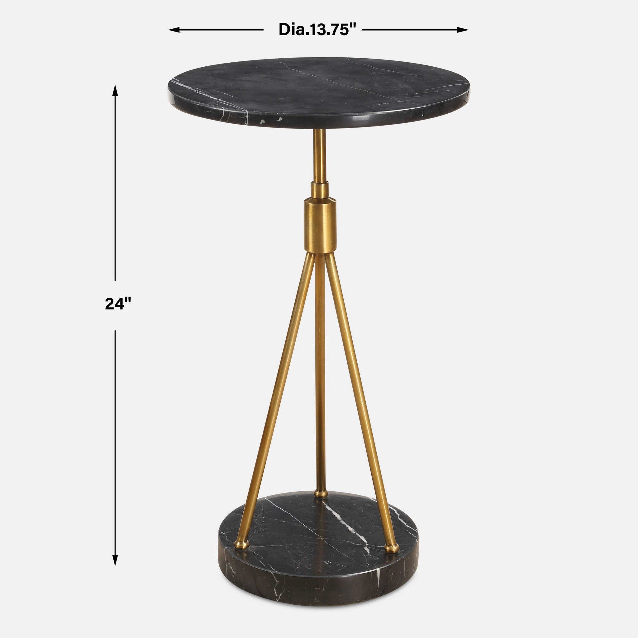 Rosston - Marble Accent Table - Black