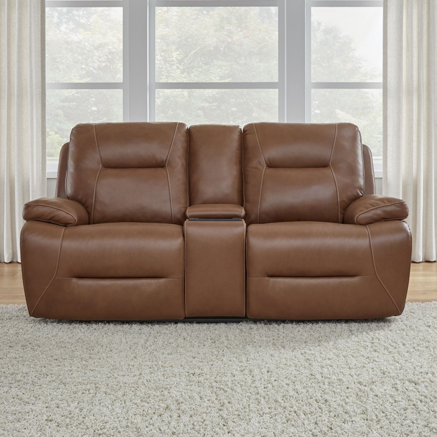Cameron - Loveseat With Console P3 & ZG - Saddle