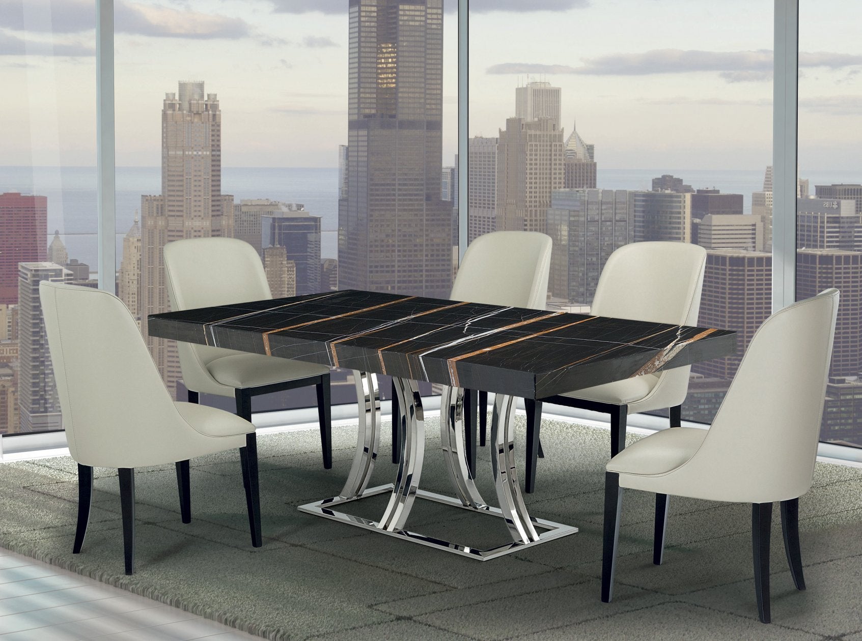Aurora Rec Dining Table/Italian