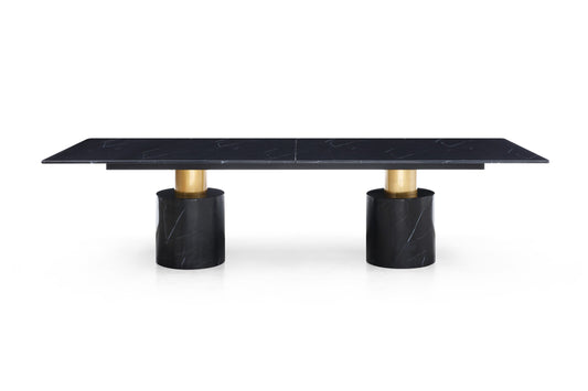 Geneva Dining Table/black & white