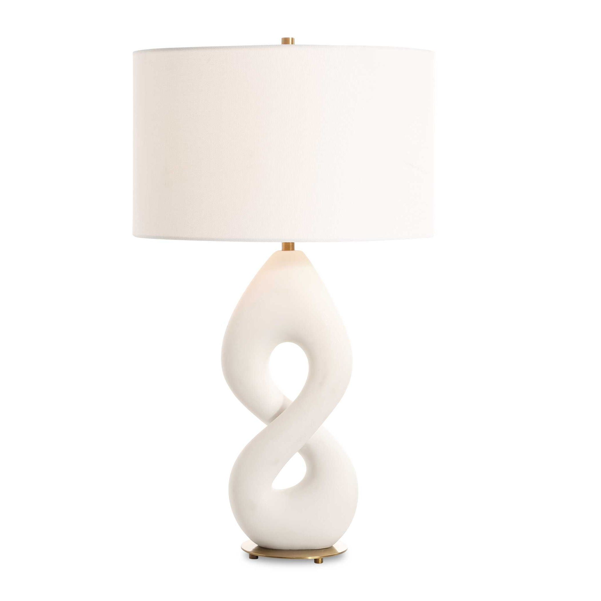 Meridian - Ivory Stone Table Lamp - White