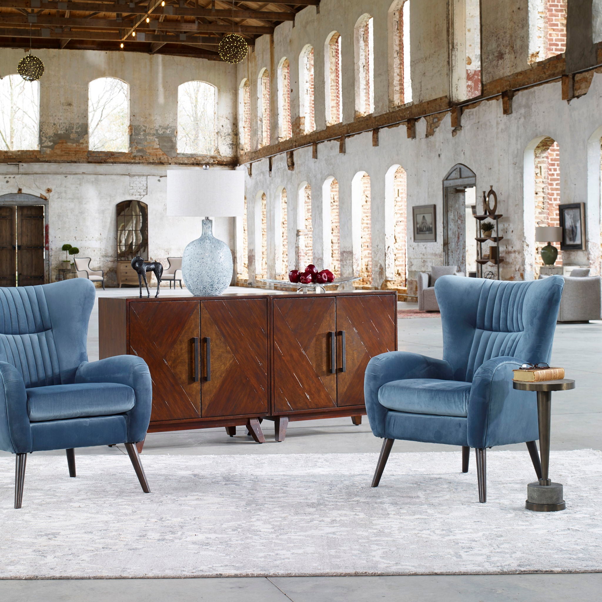 Dax - Mid-Century Accent Chair - Blue