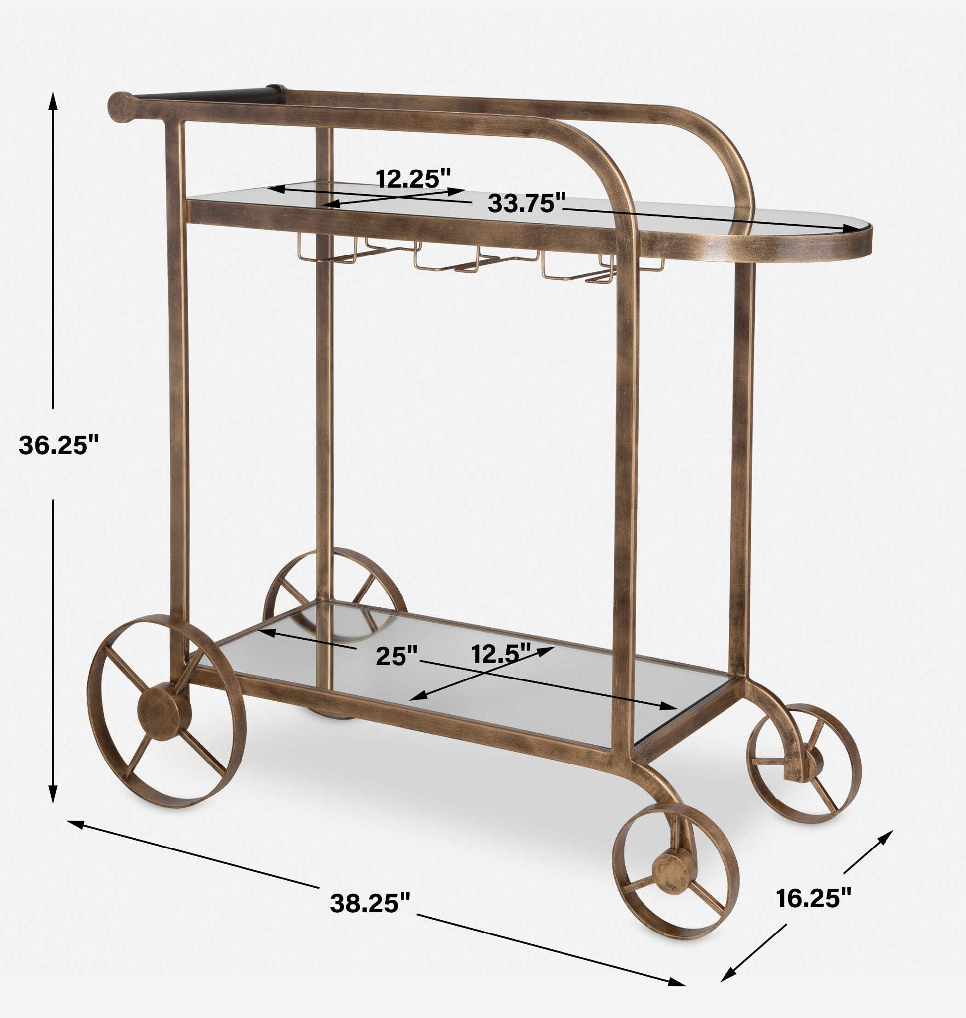 Carrinho - Antique Bar Cart - Brass