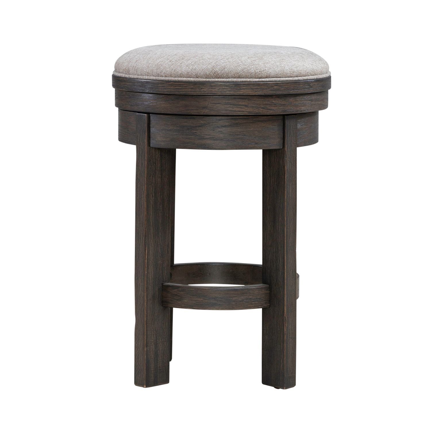 Lennox Hill - Upholstered Swivel Console Stool - Dark Brown