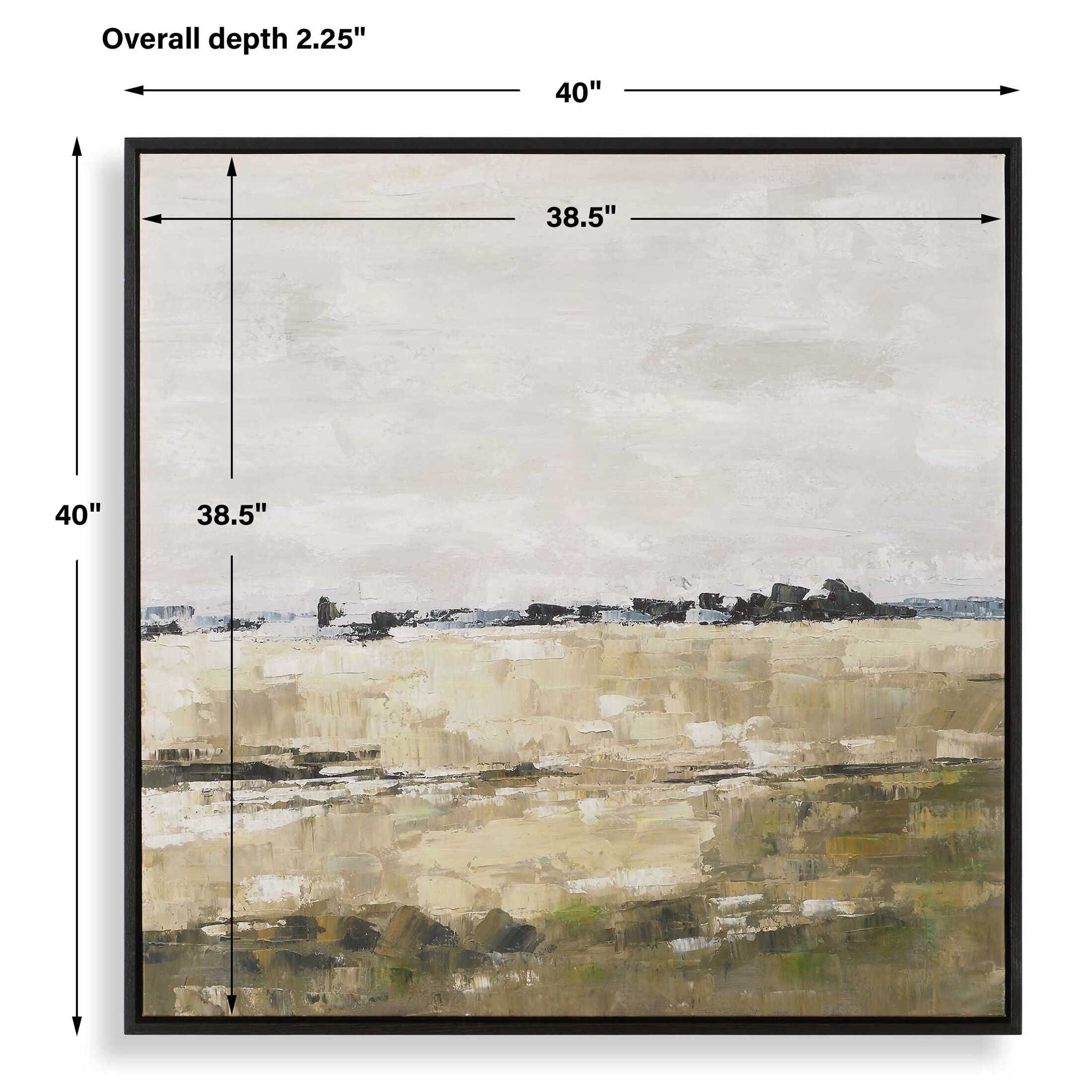 Fragment - Hand Painted Landscape Art - Black / Brown / Gray / Green / White