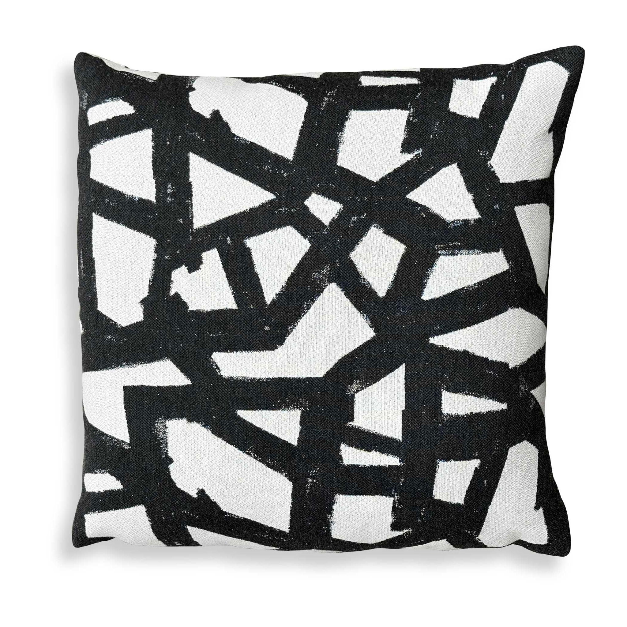Draft - Outdoor Pillow - Onyx / White
