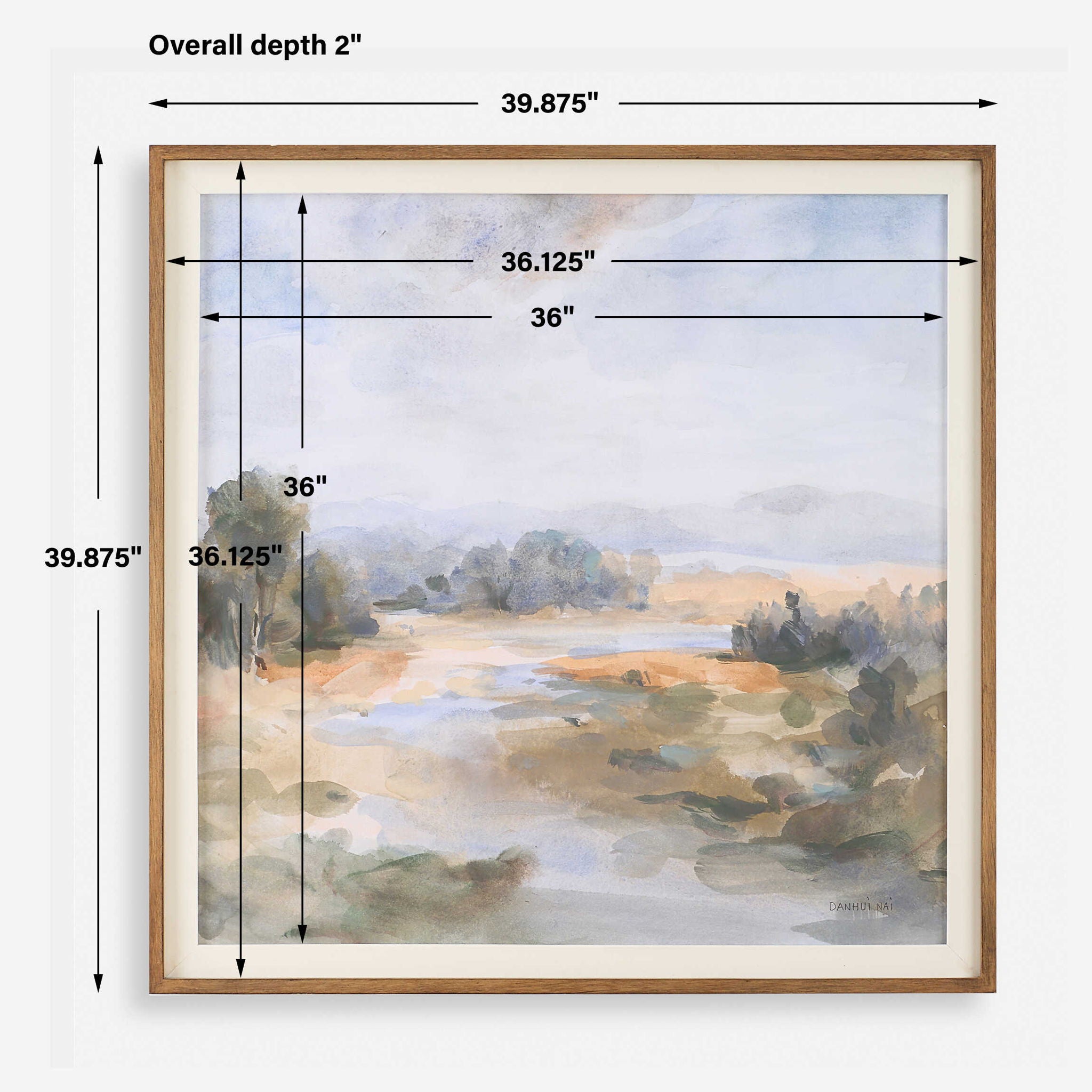 River Afternoon - Landscape Print - Light Brown