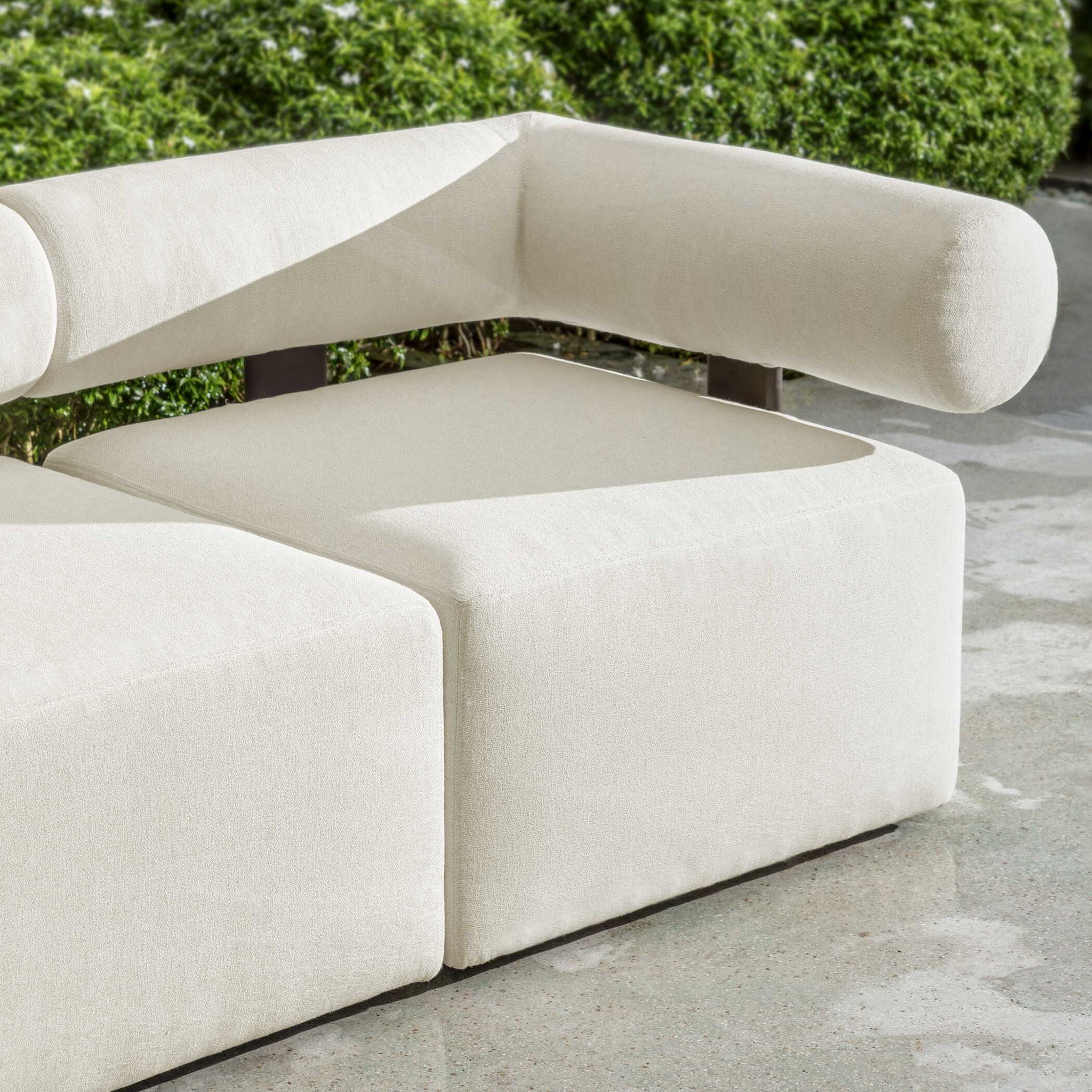 Bolster Back - Outdoor Corner Sofa - White