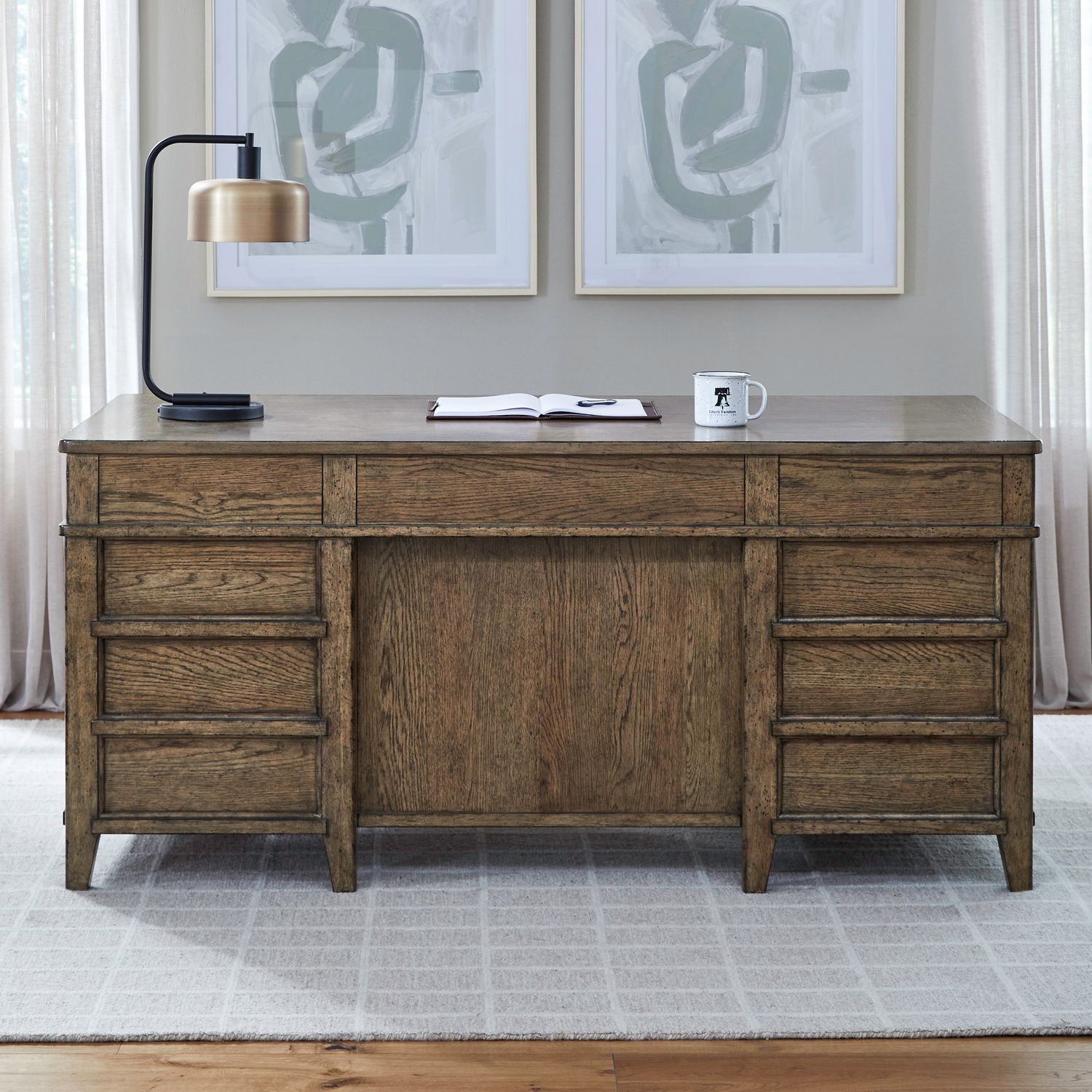 Carolina Park - Jr Executive Desk - Brown