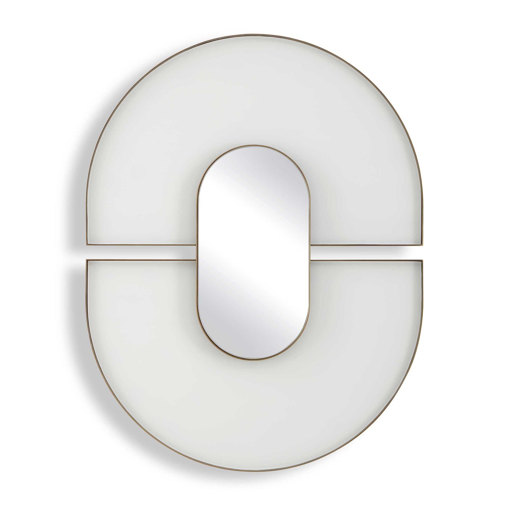 Encase - Modern Oval Mirror - White