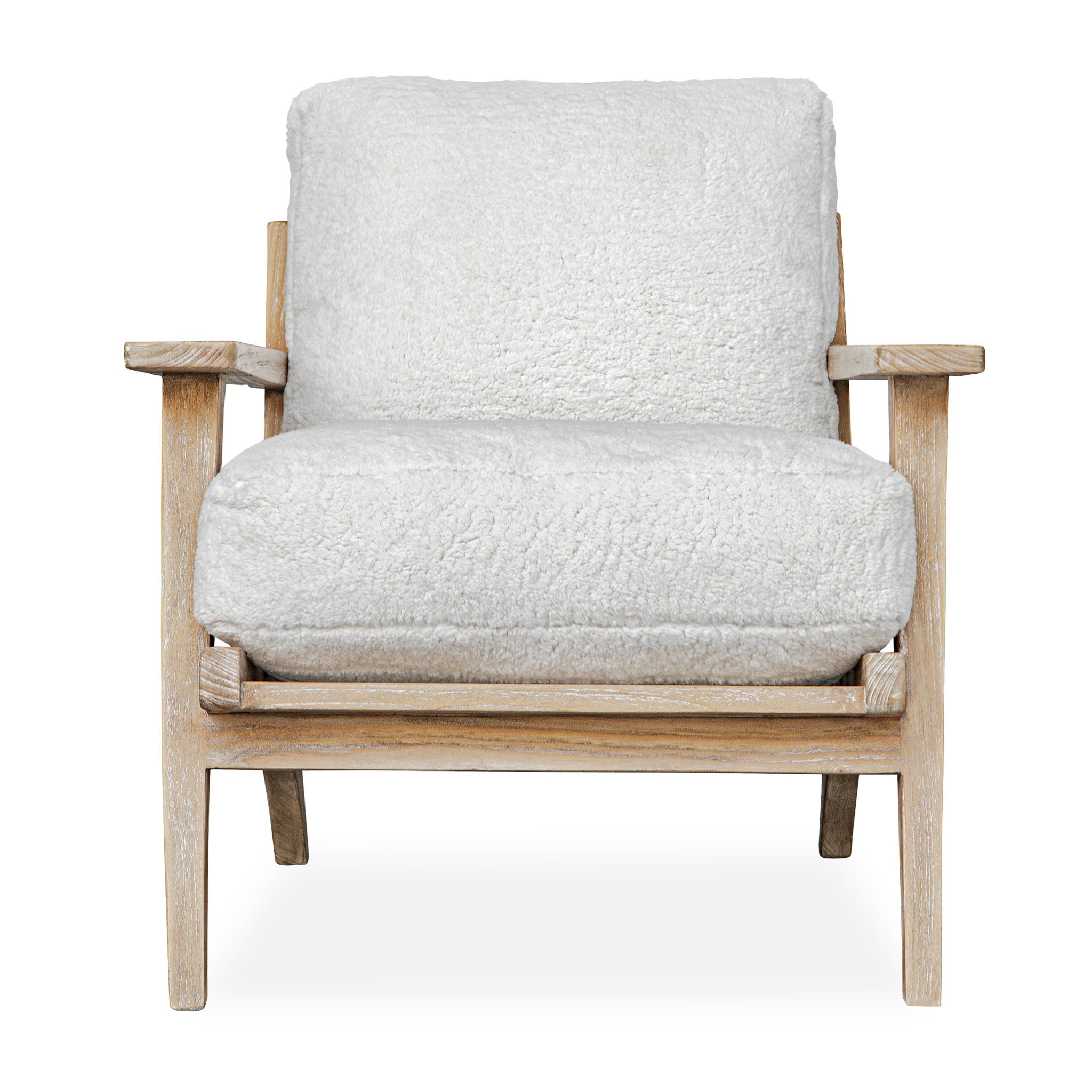 Laid - Back Sheepskin Accent Chair - White