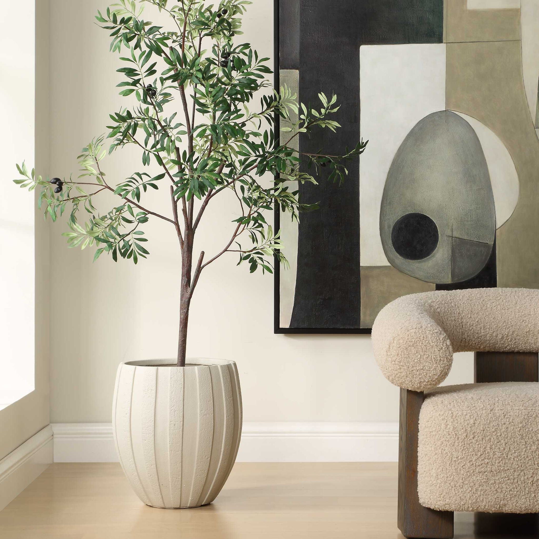 Ridgehaven - Textured Outdoor Planter - White