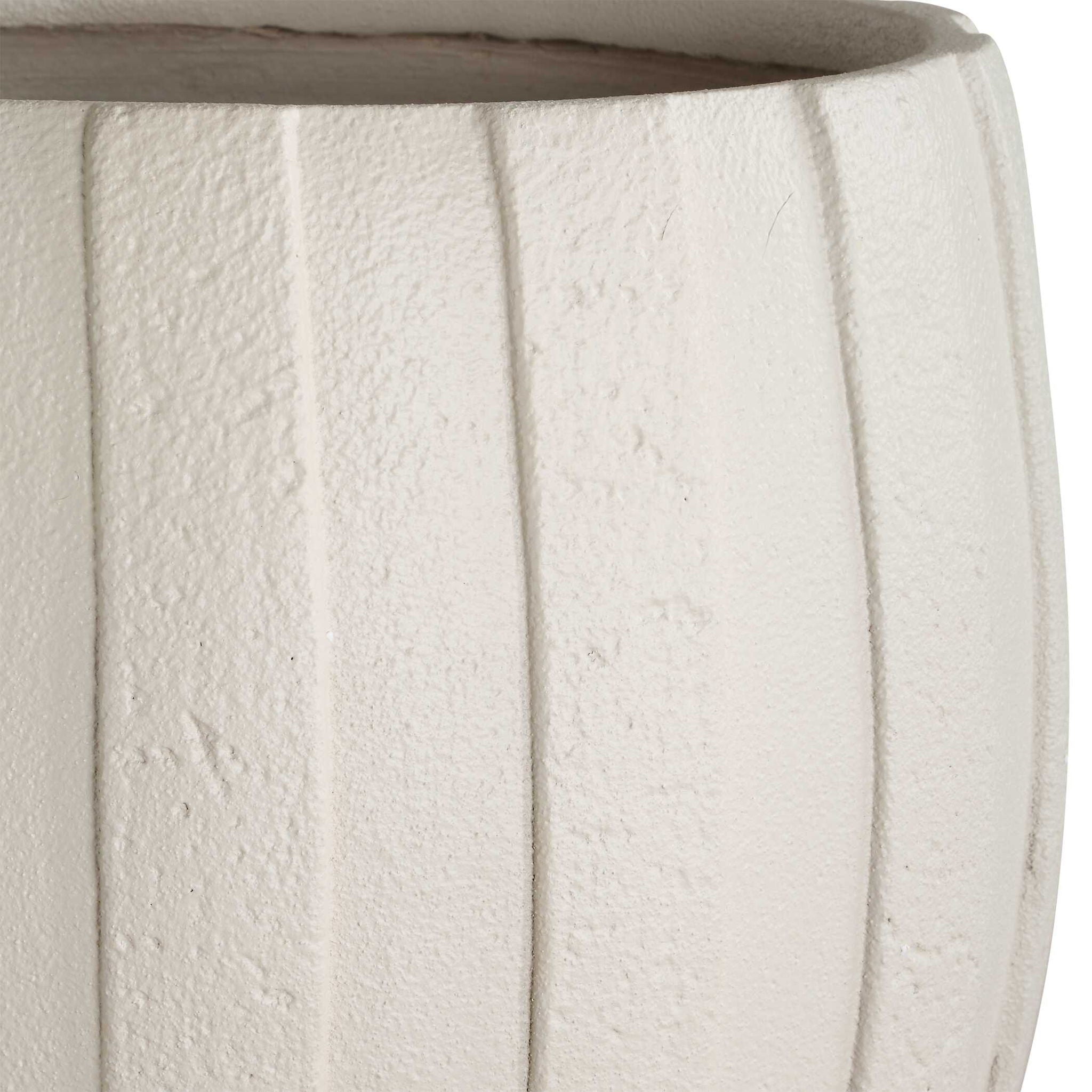 Ridgehaven - Textured Outdoor Planter - White