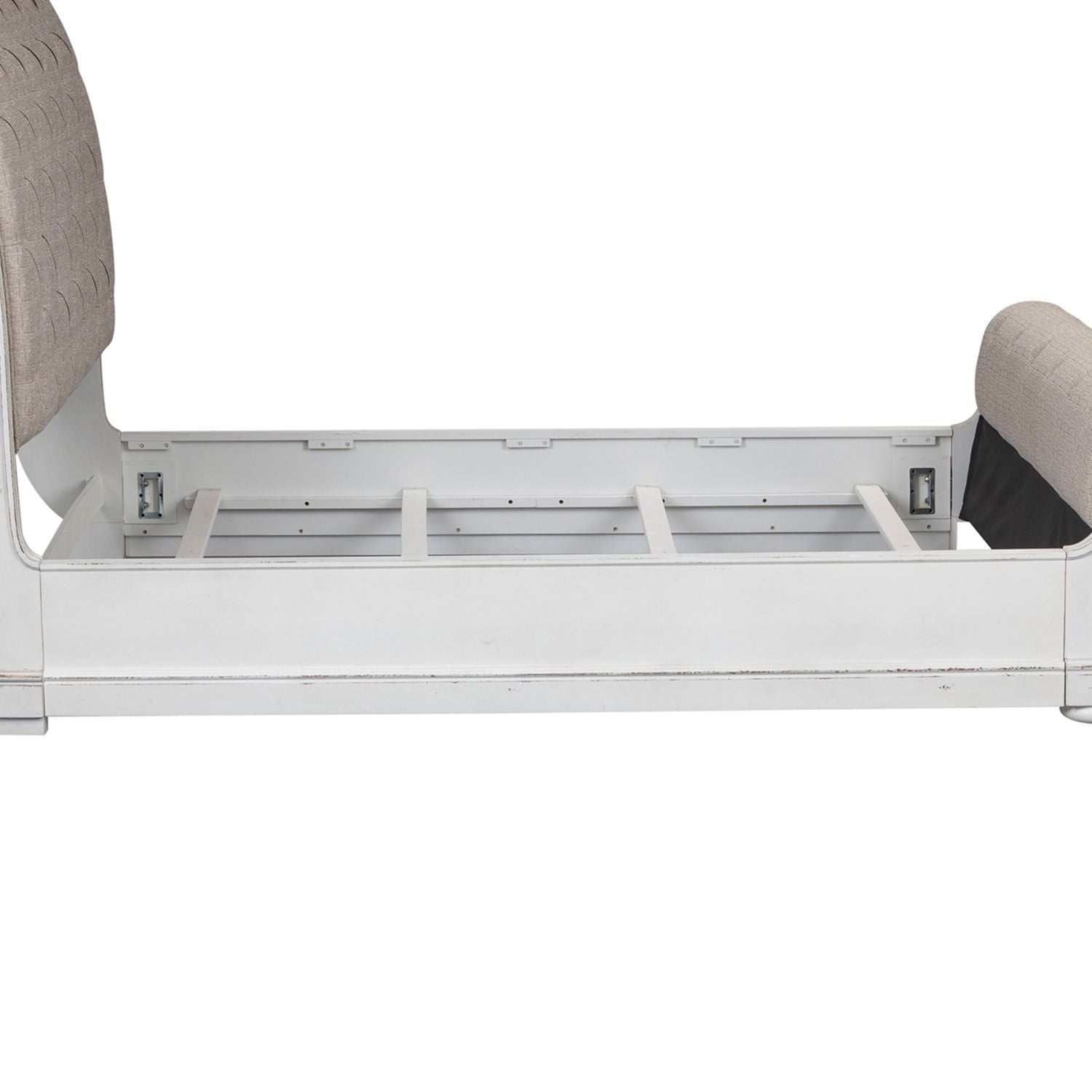 Magnolia Manor - California King Upholstered Sleigh Bed Rails - White