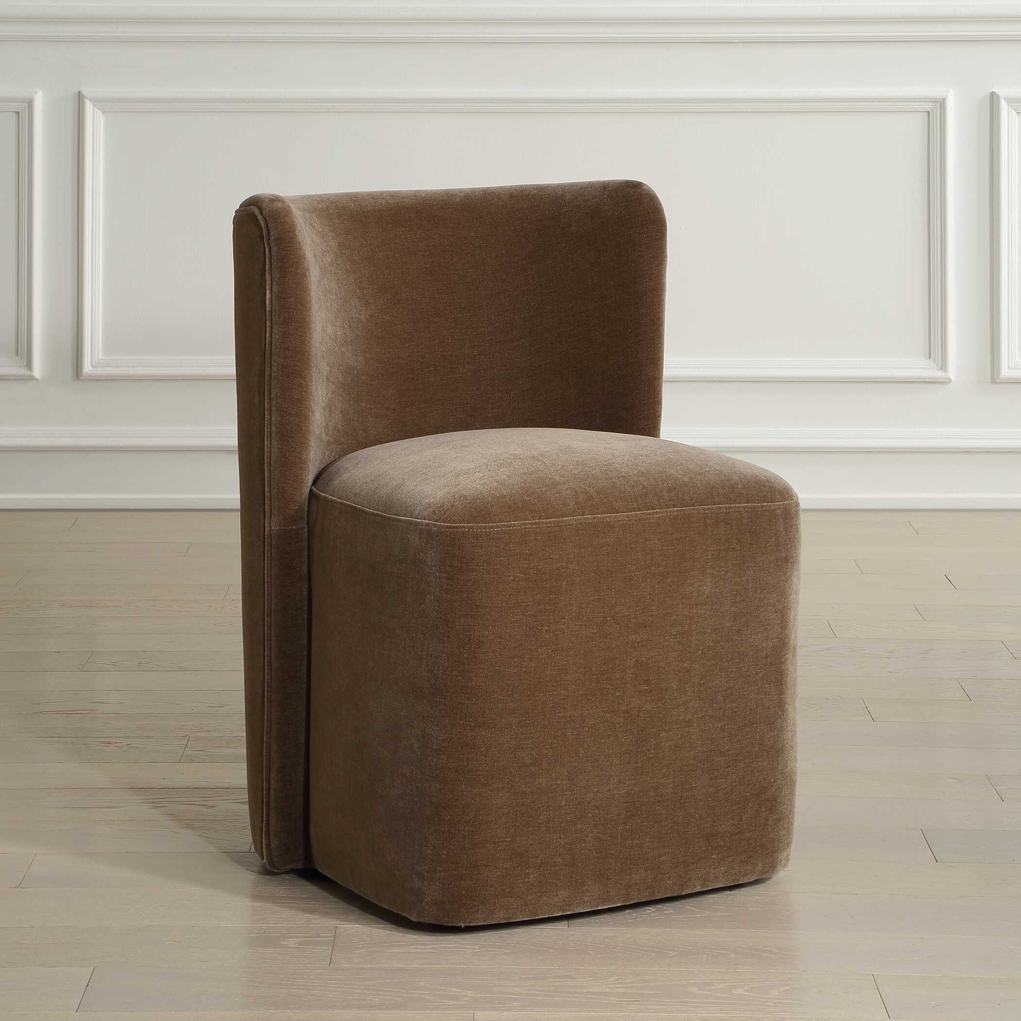 Outlook - Modern Velvet Dining Chair - Brown