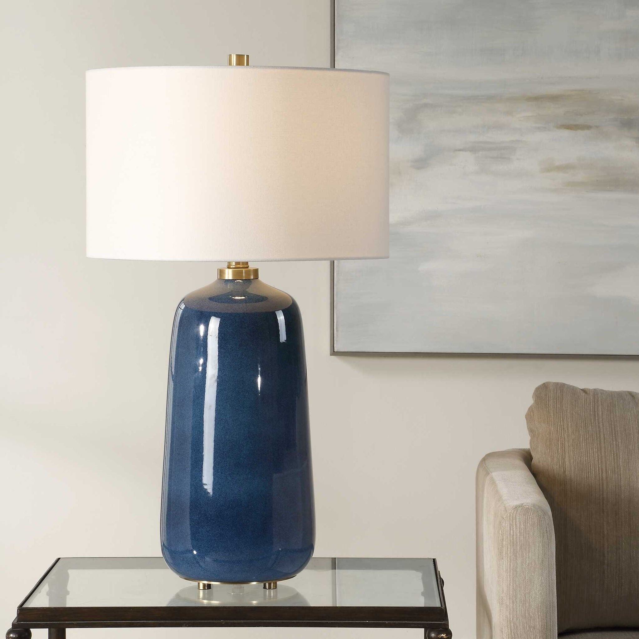 Brae - Glaze Table Lamp - Blue