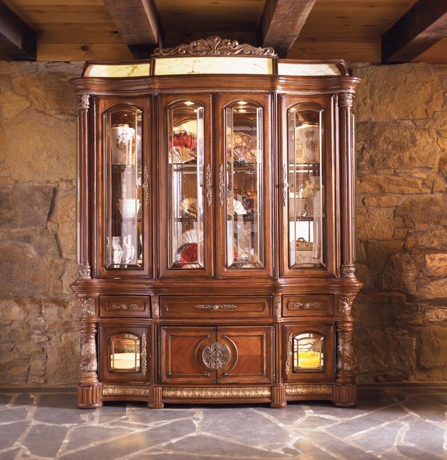 Villa Valencia - China Buffet With Lighted Top - Classic Chestnut